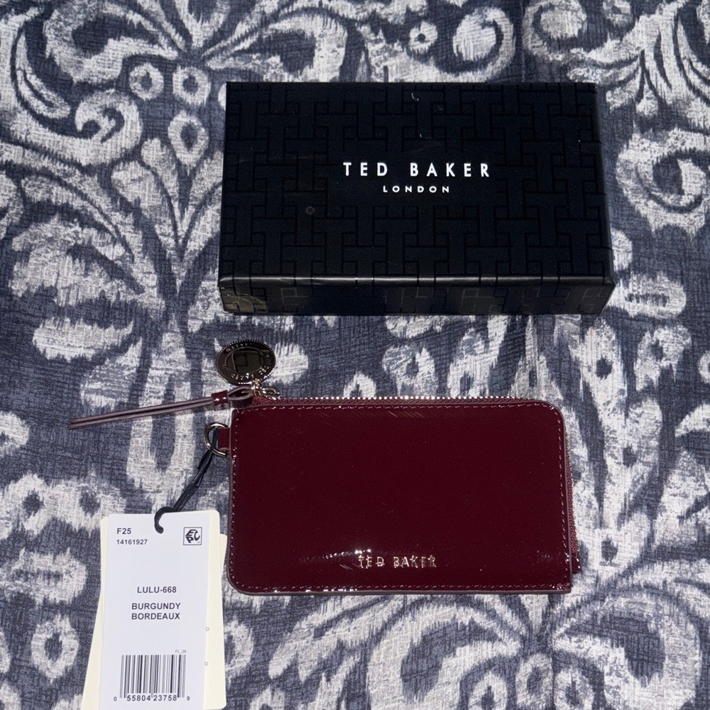 Ted Baker Bordeaux Cardholder with Metallic Logo